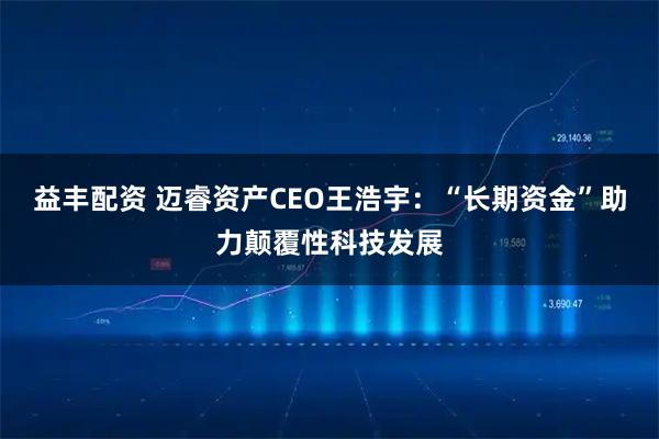 益丰配资 迈睿资产CEO王浩宇：“长期资金”助力颠覆性科技发展